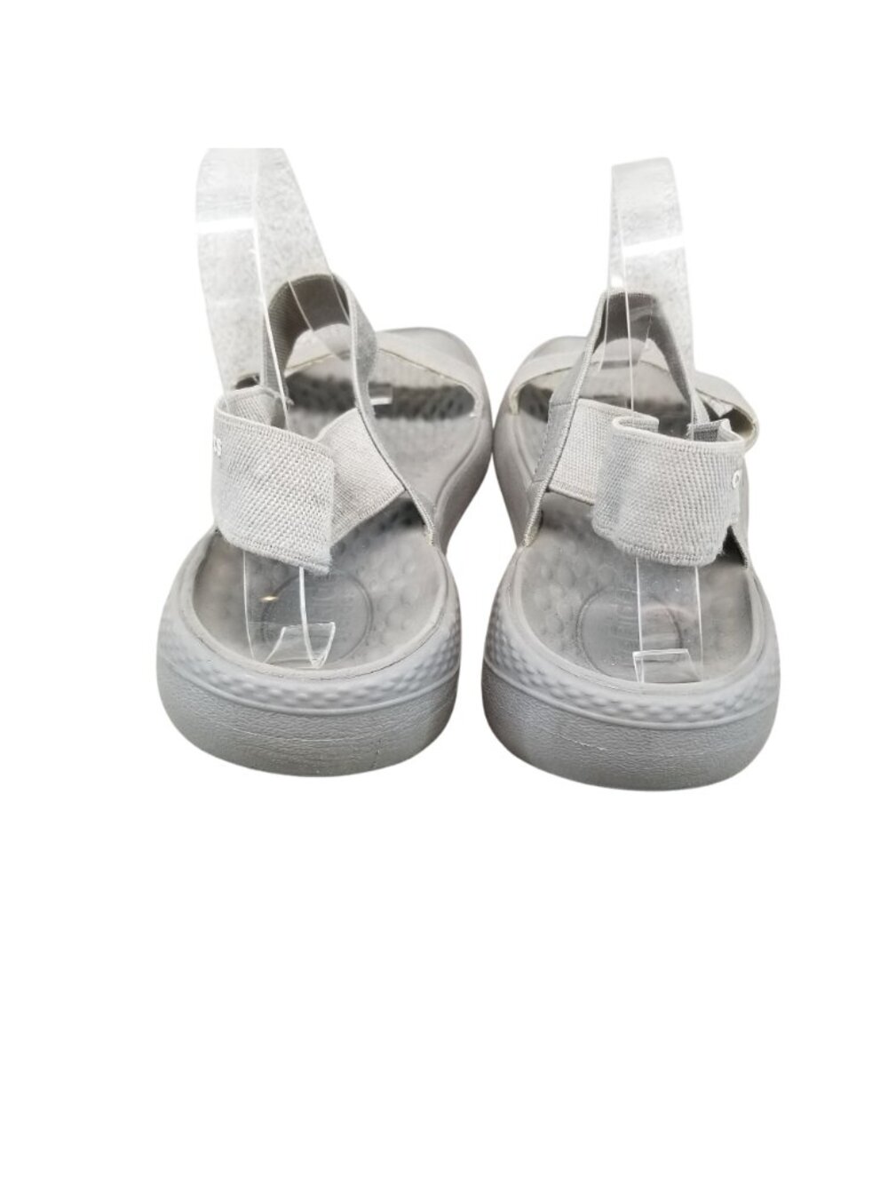 Crocs Shoes Women Size 10 Gray Strappy Ankle Strap Sandals *Read* - Picture 7 of 12